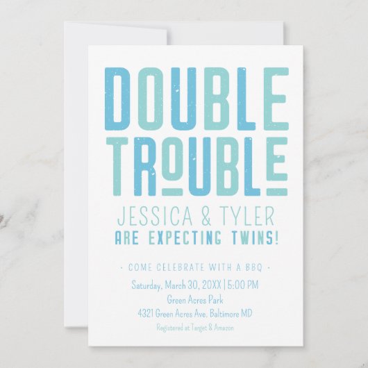 Dubbele storting van Baby shower met tweekleppige  Kaart (Voorkant)