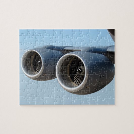 Dubbele straalmotoren in blauwe lucht legpuzzel (Horizontaal)
