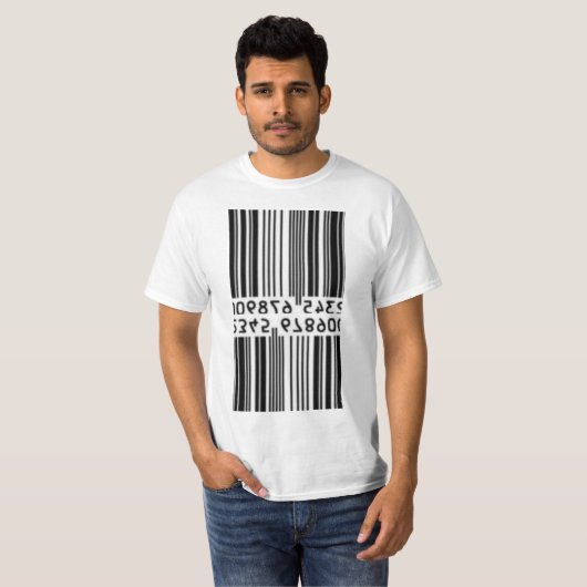 Dubbele streepjescode t-shirt (Voorkant volledig)