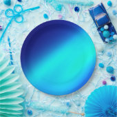 Dubbele Strip Moonlight Ombre Effect Blauw Papieren Bordje (Feest)