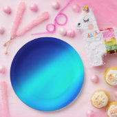 Dubbele Strip Moonlight Ombre Effect Blauw Papieren Bordje (Feest)