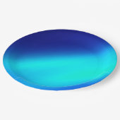 Dubbele Strip Moonlight Ombre Effect Blauw Papieren Bordje (Gekanteld)