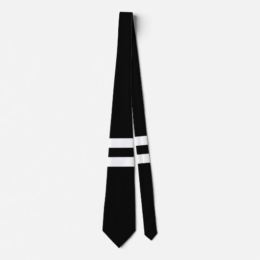 Dubbele Stropdas met zwarte en witte streep (Voorkant)