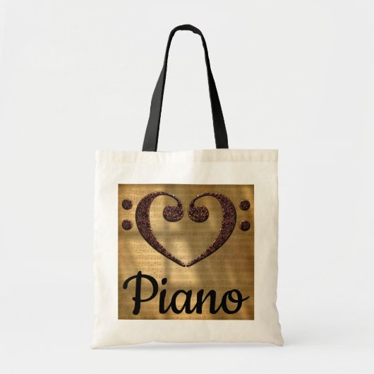 Dubbele tas Clef Heart Piano (Voorkant)