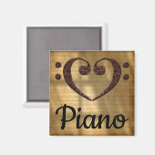 Dubbele tas Clef Heart Piano Magneet (Voorkant / Achterkant)
