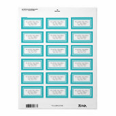 Dubbele Teal Afwerking - Adreslabel Etiket (Full Sheet)