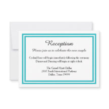 Dubbele Teal Afwerking-Ontvangst Uitnodiging