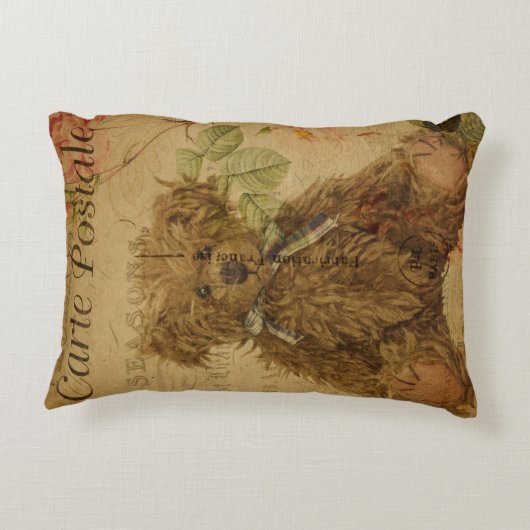 Dubbele  Teddy Bear Briefkaart Nursery Accent Kussen (Achterkant)