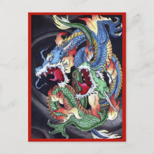 Dubbele tekeningen briefkaart