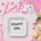 Dubbele tekst Tiener Jongen Verjaardagsfeest Papieren Bordje (Feest)