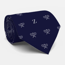 Dubbele Tennisrackets Bal Monogram Initiaal Blauw