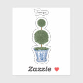 Dubbele Topiary Boom Chinoiserie Vinyl Sticker (Vel)