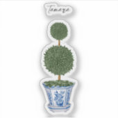 Dubbele Topiary Boom Chinoiserie Vinyl Sticker (Voorkant)