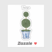 Dubbele Topiary Tree Chinoiserie Vinyl Sticker (Vel)