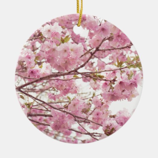 Dubbele torenbloesems in Japan Keramisch Ornament (Voorkant)