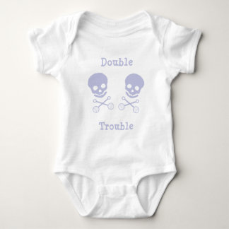 Dubbele troebele schedel en Rattle Blue Romper