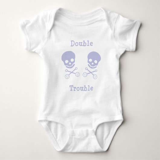 Dubbele troebele schedel en Rattle Blue Romper (Voorkant)