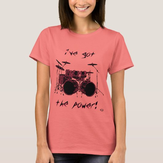 Dubbele trommelkracht t-shirt (Voorkant)