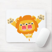 Dubbele Trouble schattige cartoon leeuw T-shirt Muismat (Met muis)