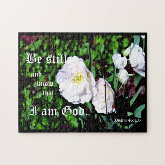 Dubbele Tulpen Psalm 46:10 Legpuzzel (Horizontaal)