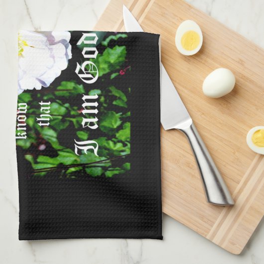 Dubbele Tulpen Psalm 46:10 Theedoek (Quarter Fold)