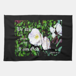 Dubbele Tulpen Psalm 46:10 Theedoek