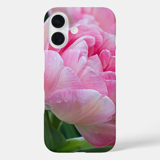 Dubbele Tulpenbloem met dauwdruppels Case-Mate iPhone Case (Achterkant)