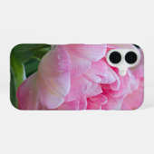 Dubbele Tulpenbloem met dauwdruppels iPhone 16 Hoesje (Achterkant horizontaal)