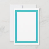 Dubbele Turquoise Rand - 3x5 Trouw Uitnodiging (Achterkant)