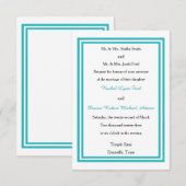 Dubbele Turquoise Rand - 3x5 Trouw Uitnodiging (Voorkant / Achterkant)