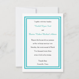 Dubbele Turquoise Rand - 3x5 Trouw Uitnodiging