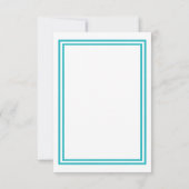 Dubbele Turquoise Rand - 3x5 Trouw Uitnodiging (Achterkant)