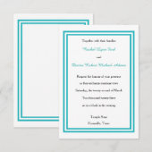 Dubbele Turquoise Rand - 3x5 Trouw Uitnodiging (Voorkant / Achterkant)