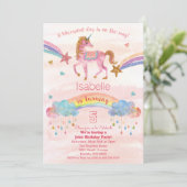 DUBBELE UITNODIGING - Eenhoorn en Dinosaurus Verja (Staand voorkant)