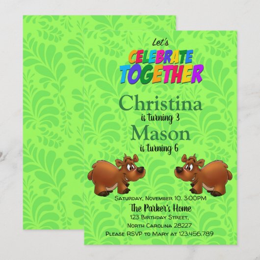 Dubbele uitnodiging op zondag (Voorkant / Achterkant)