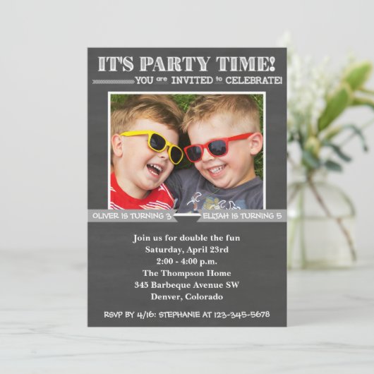 Dubbele uitnodiging op zondag | Gezamenlijke uitno (Staand voorkant)