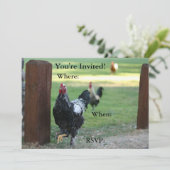 Dubbele uitnodiging, rooster kaart (Staand voorkant)