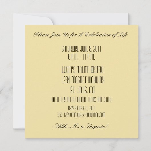 Dubbele uitnodiging van de Partij van de Dagen voo (Achterkant)