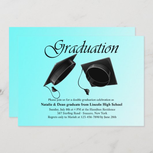 Dubbele uitnodiging voor Afstuderen (Voorkant / Achterkant)