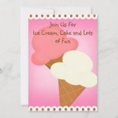 Dubbele uitzending van Ice Cream Birthday-uitnodig Kaart (Voorkant)