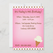 Dubbele uitzending van Ice Cream Birthday-uitnodig Kaart (Achterkant)