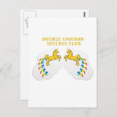 Dubbele Unicorn Success Club Briefkaart (Voorkant / Achterkant)