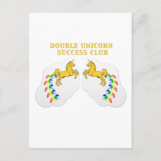 Dubbele Unicorn Success Club Briefkaart (Voorkant)