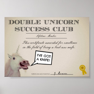 Dubbele Unicorn Success Club Poster