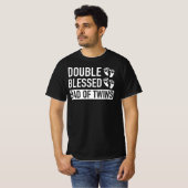 Dubbele vader van tweeling - nieuwe vader cadeau t-shirt (Voorkant volledig)