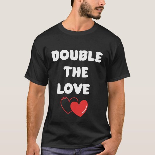 Dubbele Valentijn Zwangerschap Zwangerschap Zwange T-shirt (Voorkant)