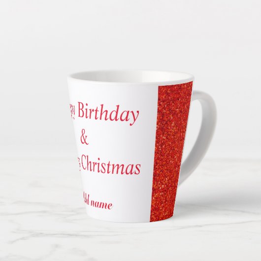 Dubbele verjaardag en kerstmok latte mok (Rechterhoek)