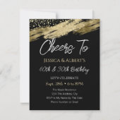 Dubbele Verjaardag Goud en Zwart Proost Kaart (Voorkant)