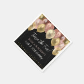 Dubbele verjaardag roze gouden ballonnen papieren  servet (Hoek)