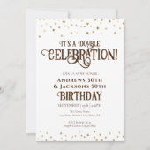 Dubbele Verjaardagsfeestster Confetti Kaart (Voorkant)